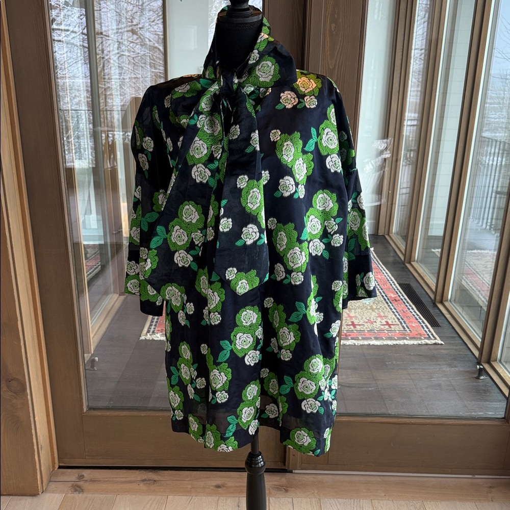 Essential Antwerp Blue & Green Brocade Dress SZ M